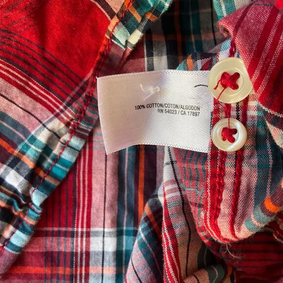 Old Navy Men’s Long Sleeve Button Down Shirt size 2XL,Red & Green,Christmas Vibe - Picture 6 of 7